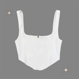 princess polly white kaeshia rib bustier corset top